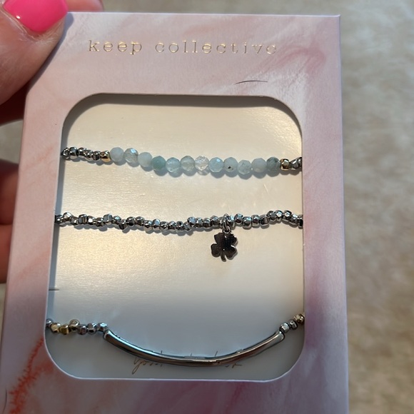 Keep Collective you are in luck trio stretch bracelets silver gold tone lucky - Picture 3 of 5